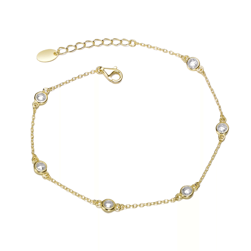 14K Gold Plated Bezel Bracelet