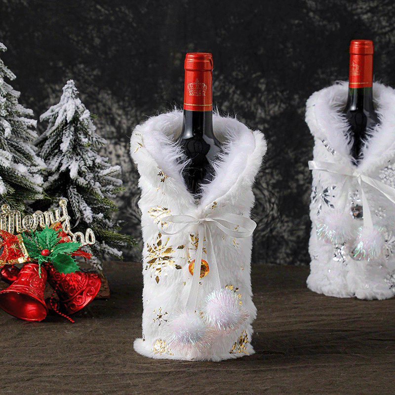 Wine Bottle Decorative Plush Gift Wrap (2 Pack)