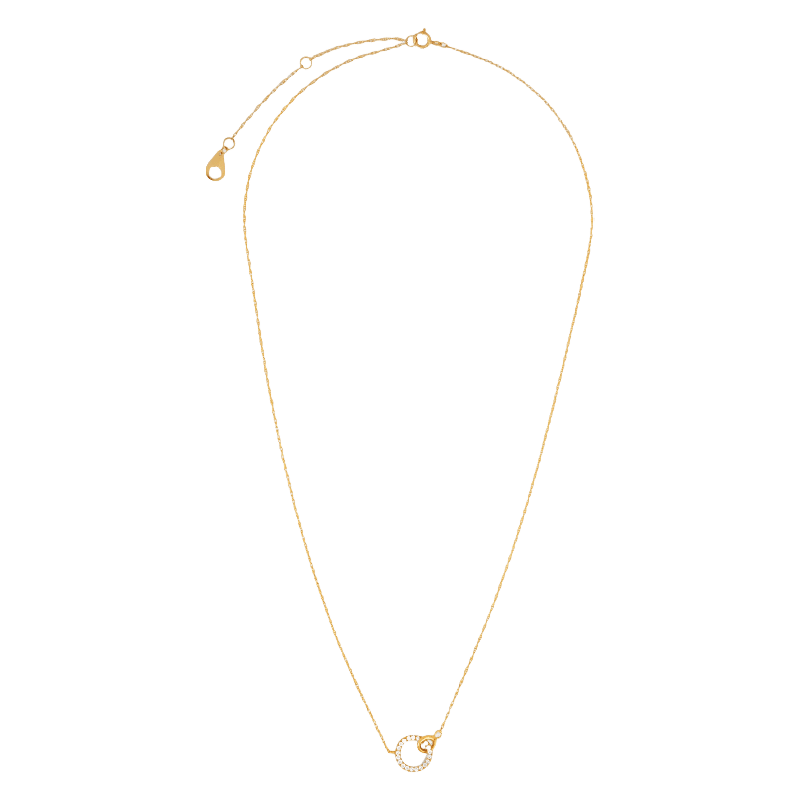 14K Gold & Diamond Interlocking Necklace