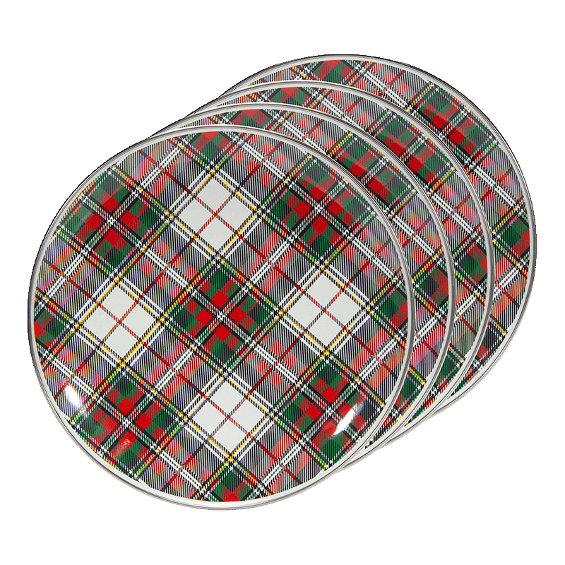 Set Of 4 Highland Plaid Dinner Plates