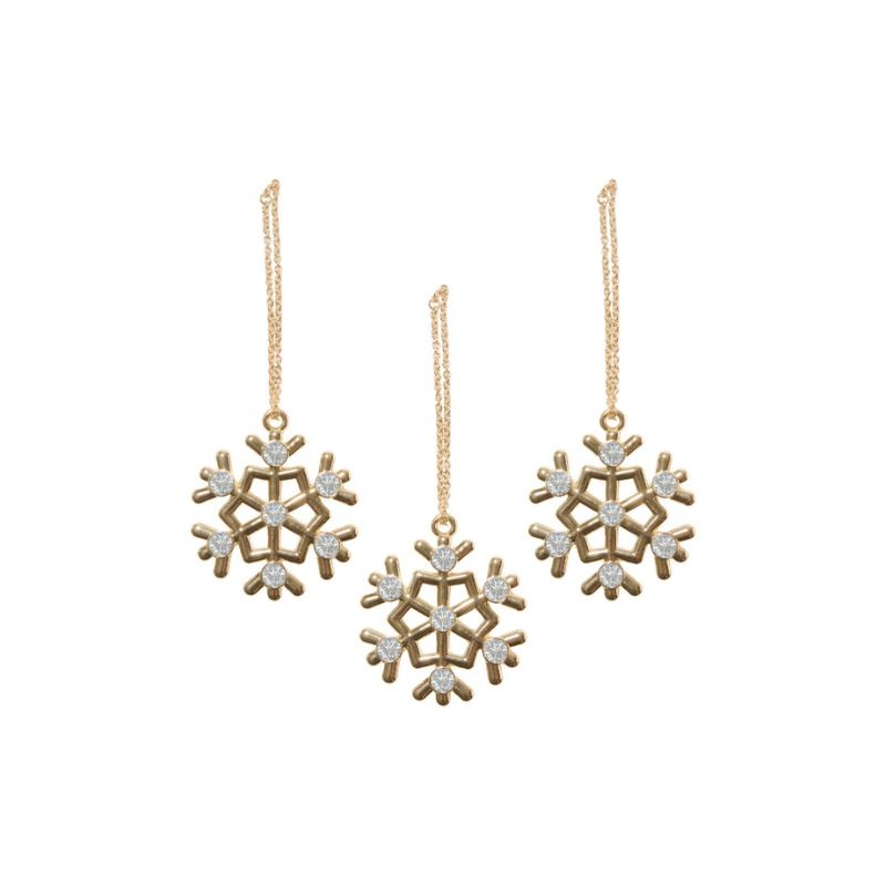 Picture of Gold Snowflake Ornaments - Set of 3