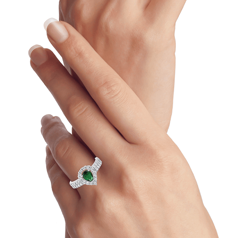 2 Cttw Pear Shape Pave Trim Band