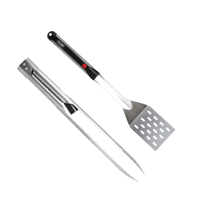 2 Piece BBQ Grill Set with Intergrated LED Lights