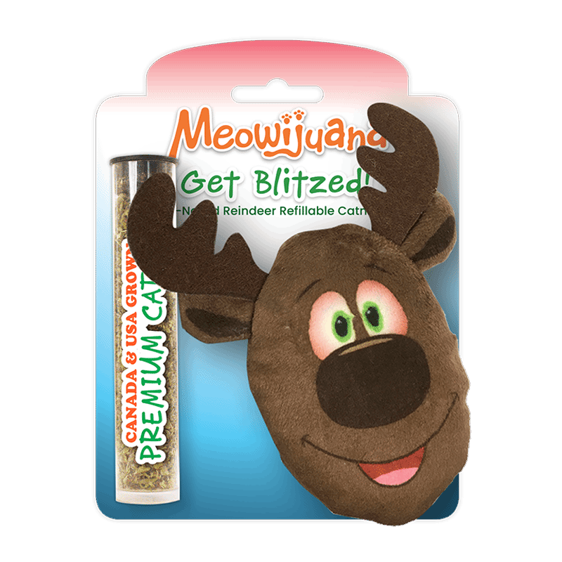 Get Blitzed Reindeer Refillable Cat Toy