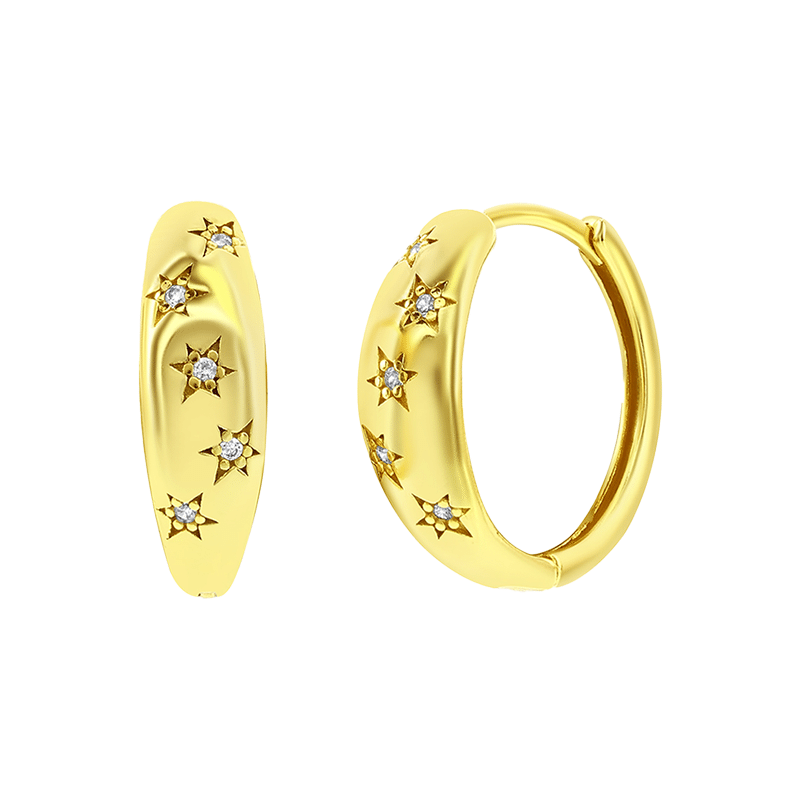 Sterling Silver Crystal Star Earrings