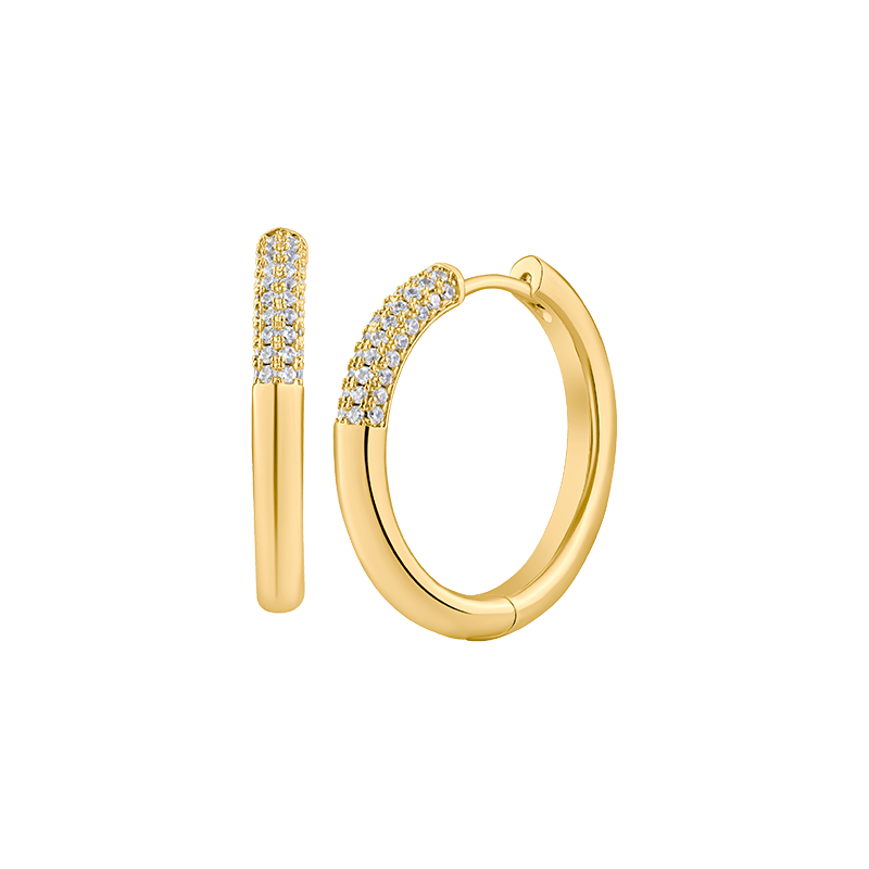 1.5Cttw Pave Accent Hoop Earring