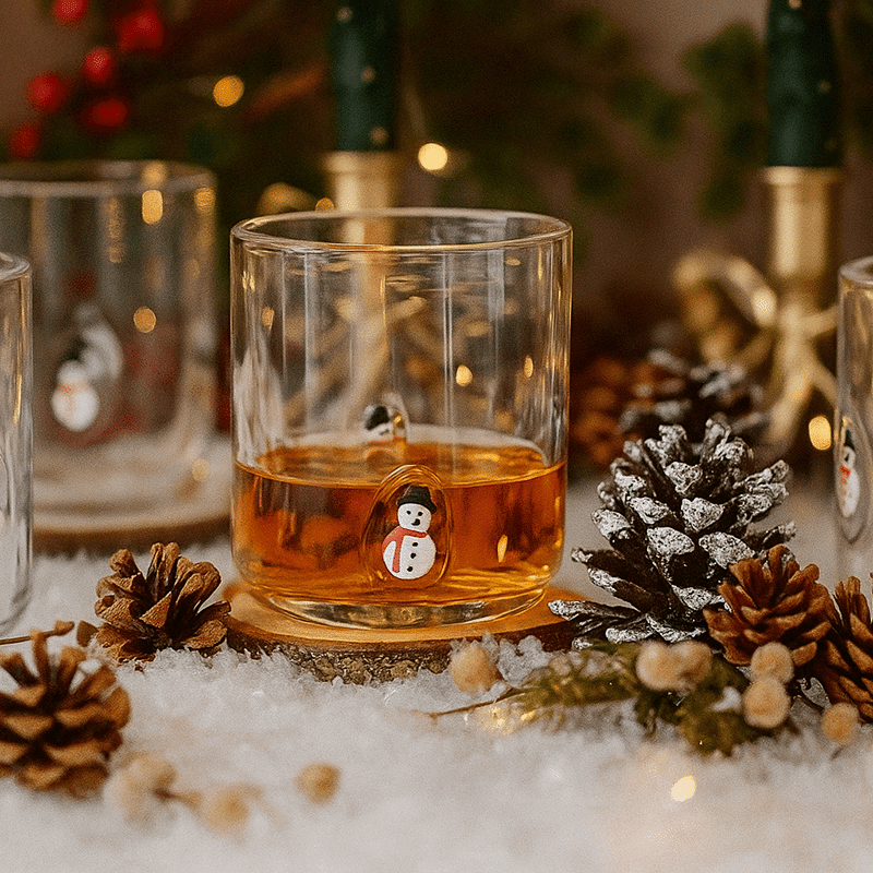Snowman Icon Glass Set Of 4