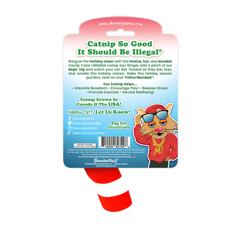 Get Twisted Candy Cane Refillable Cat Toy