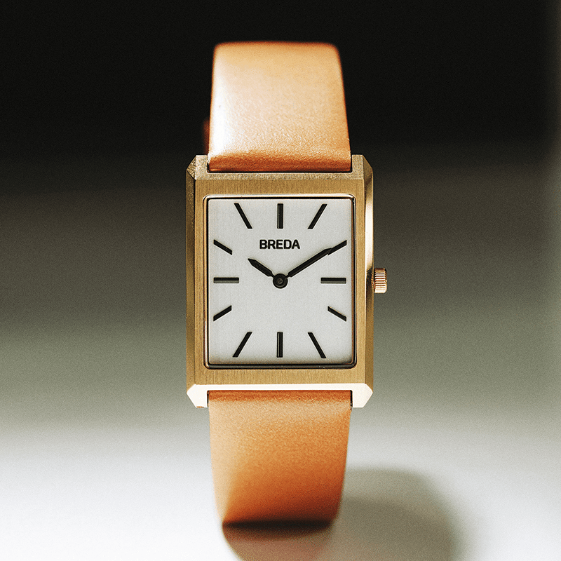 BREDA 'Virgil' Leather Band Watch