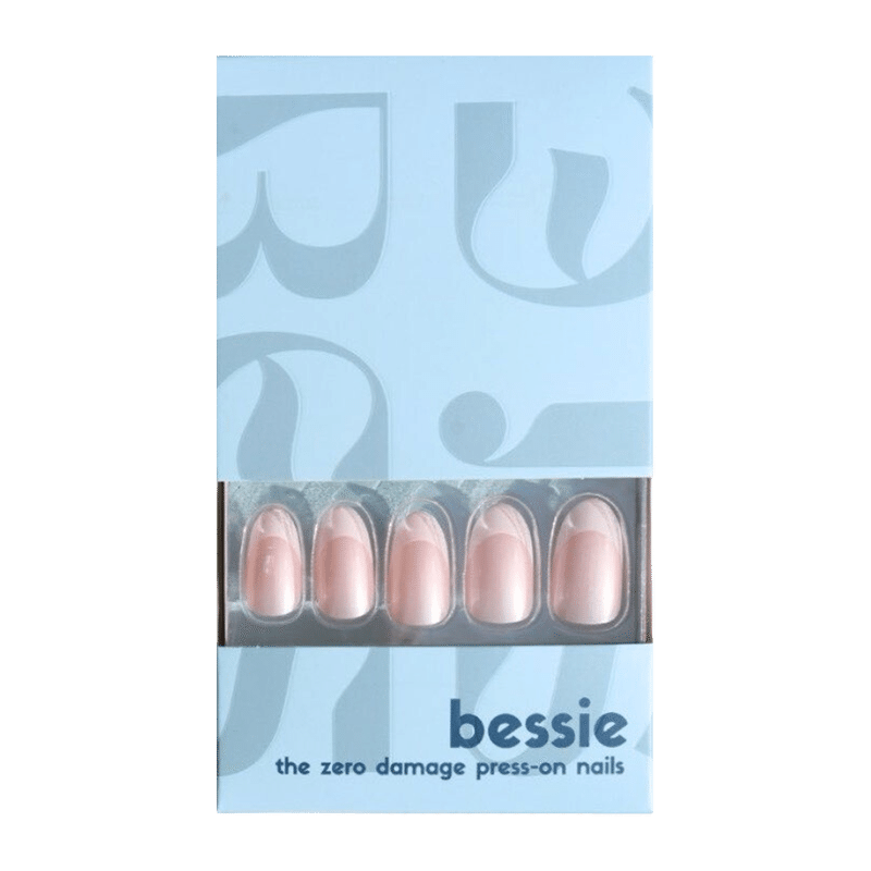 Glazed French Tip Press On Nails