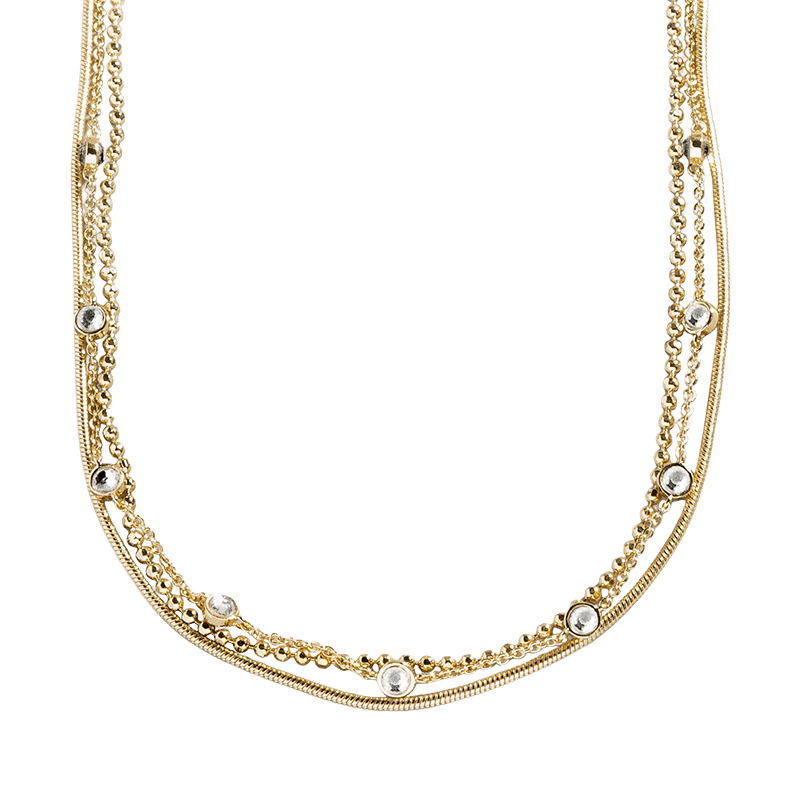 Gold and Stone Prelayered Necklace