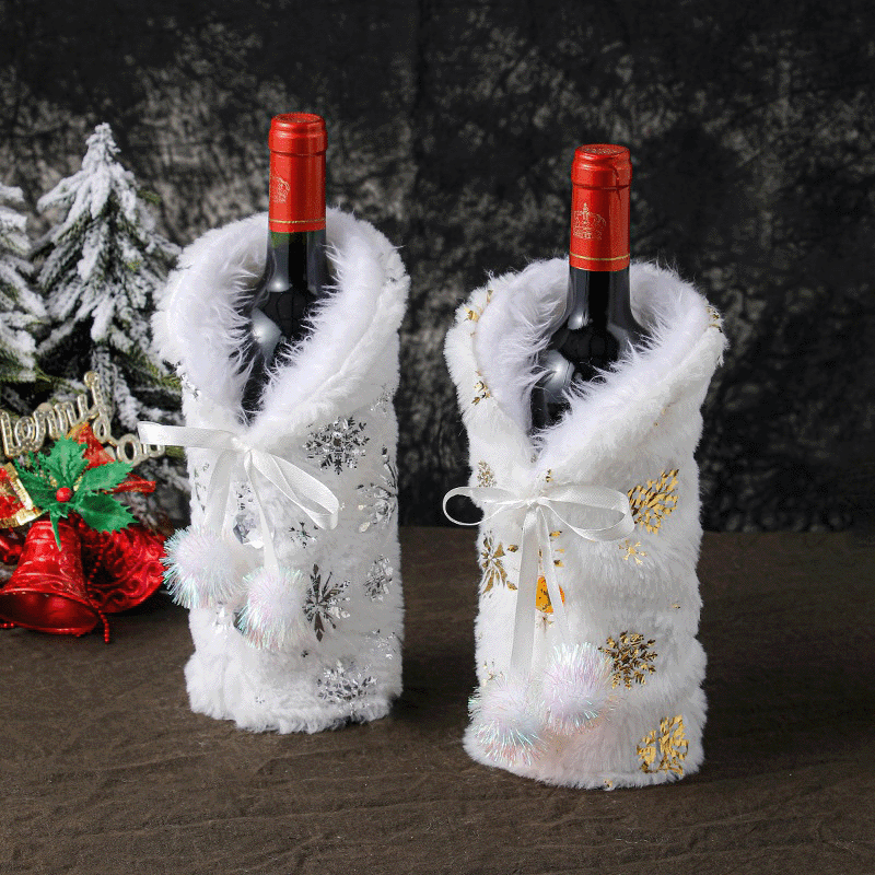 Wine Bottle Decorative Plush Gift Wrap (2 Pack)