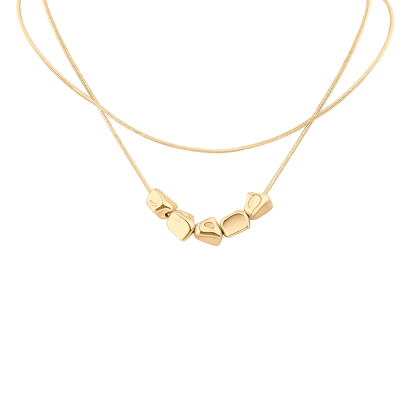 Golden Nugget Double Necklace