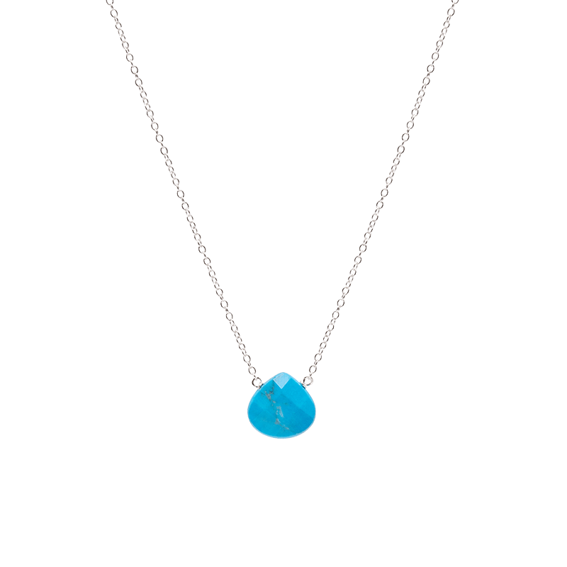 Single Gem Chain Necklace Sterling