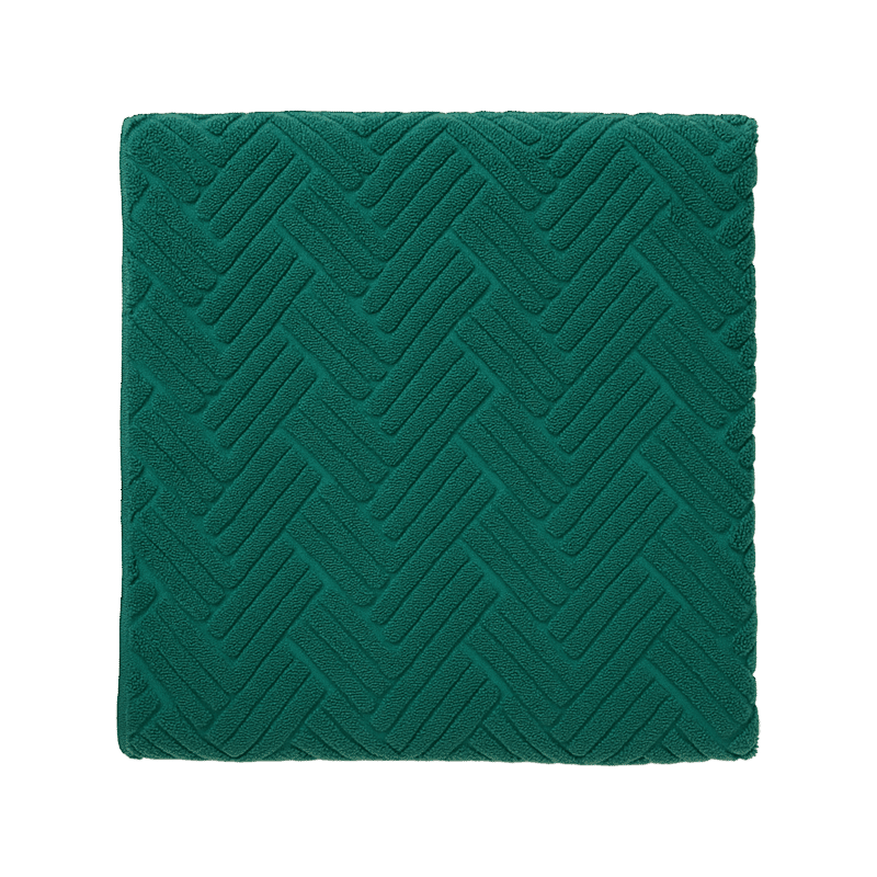 Set of 2 Sculpted Bath Towels- dark Green