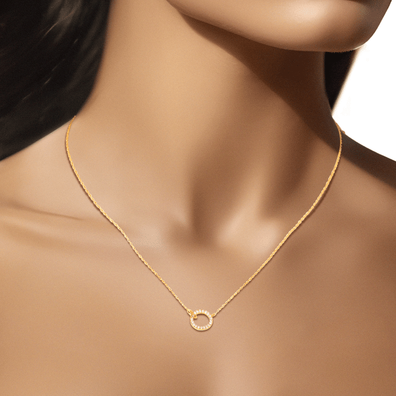 14K Gold & Diamond Interlocking Necklace