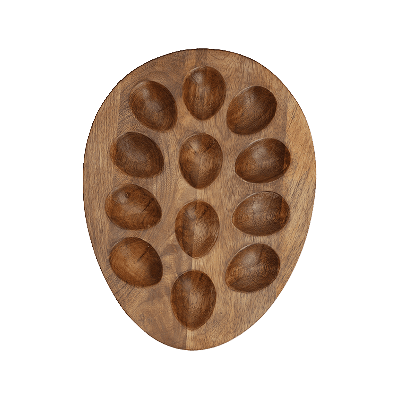 Oval Mango Wood Egg Tray