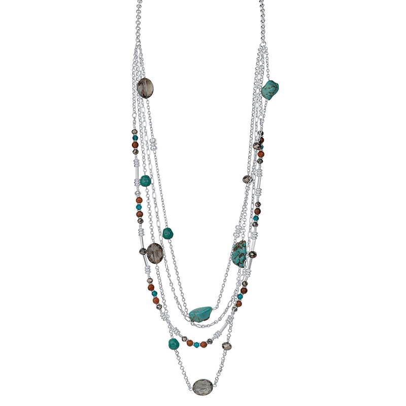Multi Layered Synthetic Stone Necklace