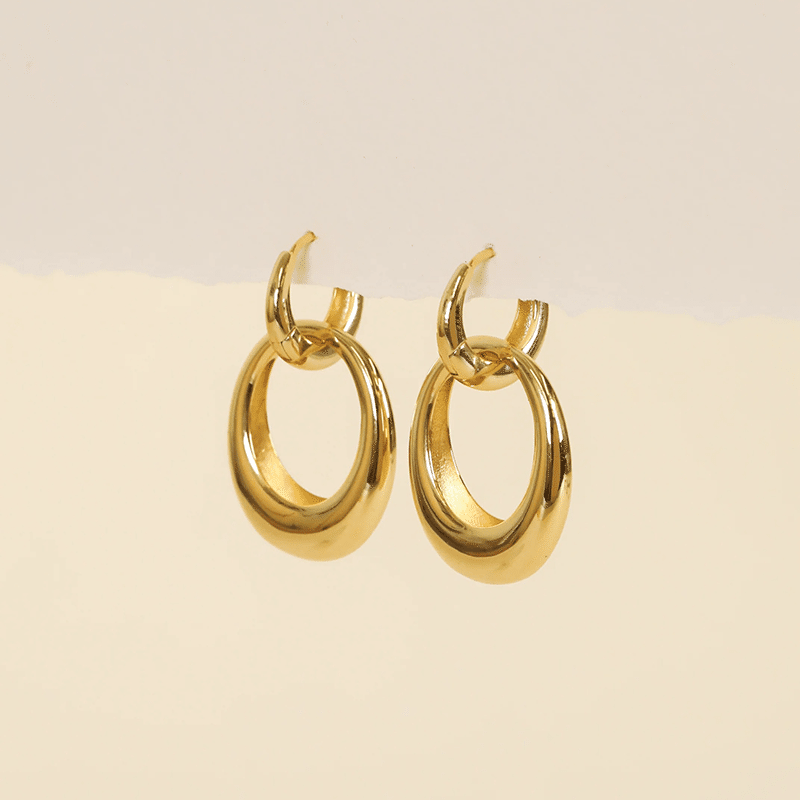 Gold Hoop Coupled Earrings