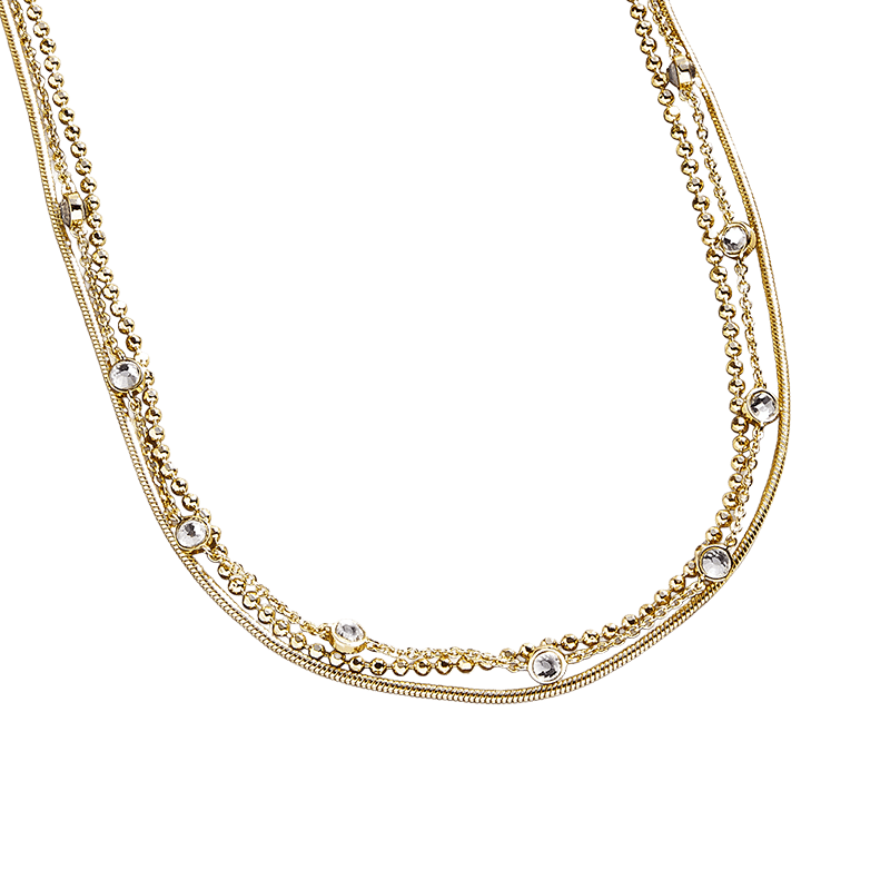 Gold and Stone Prelayered Necklace
