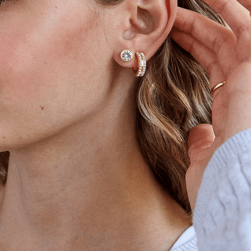 Hoop and Stud Set of 2 Earrings