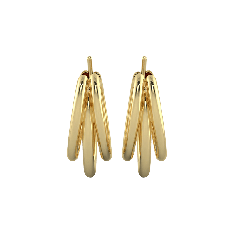 Triple Chunky Hoop Earrings with Gift Pouch