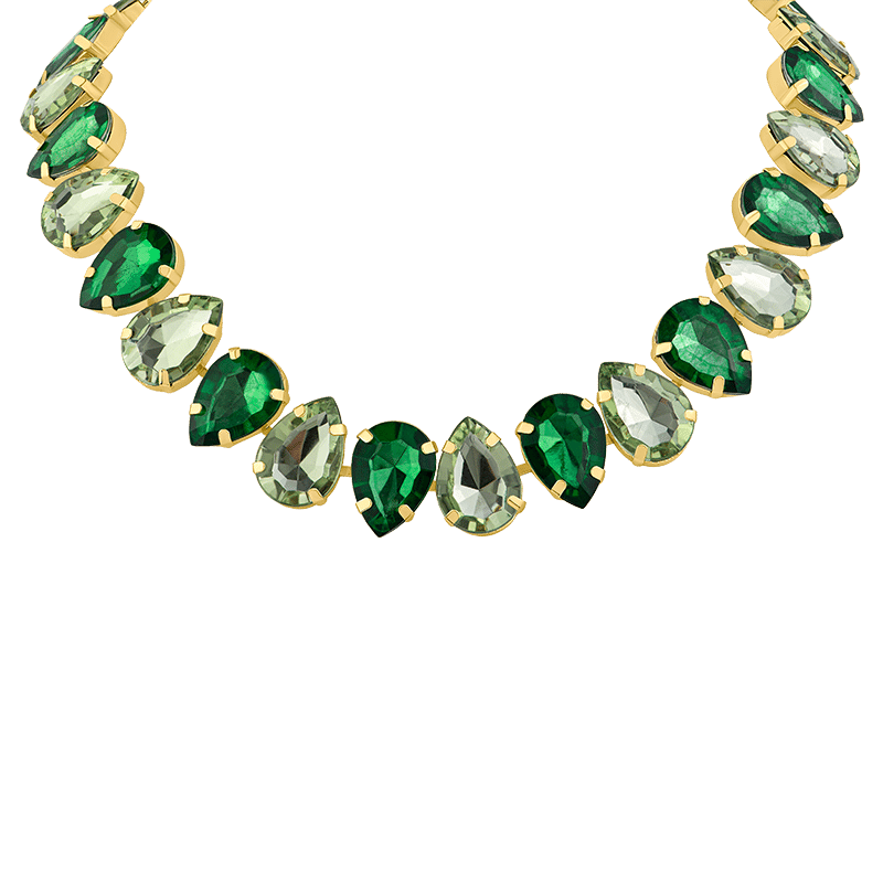 Teardrop Green Crystal Statement Necklace