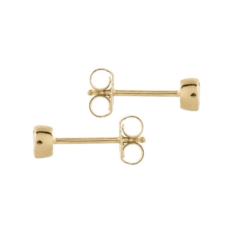 14K Gold Bezel Set Lab Grown Diamond Stud Earrings