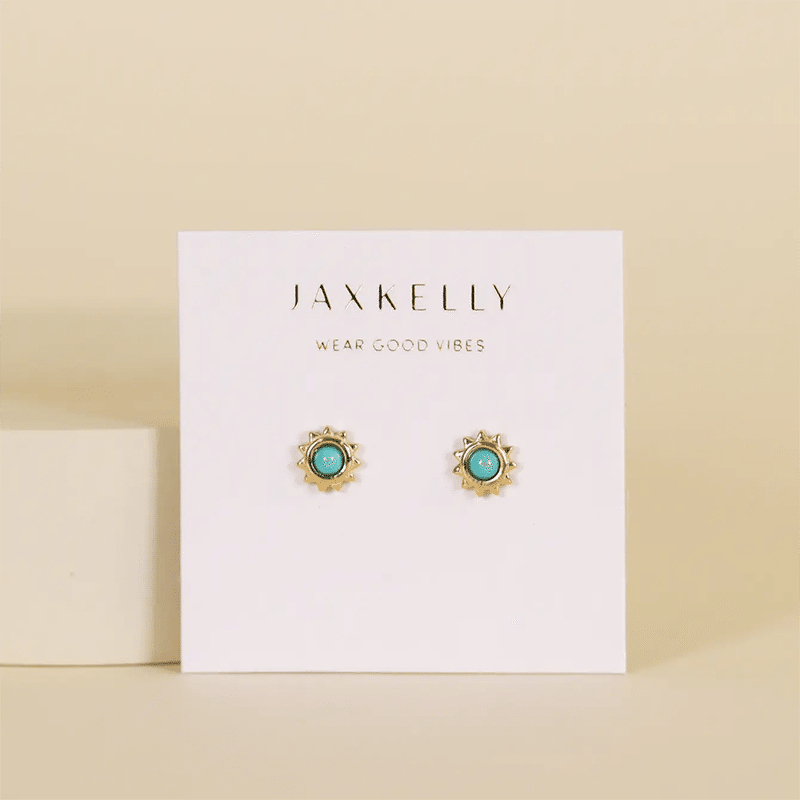Sun Stud Turquoise Earrings