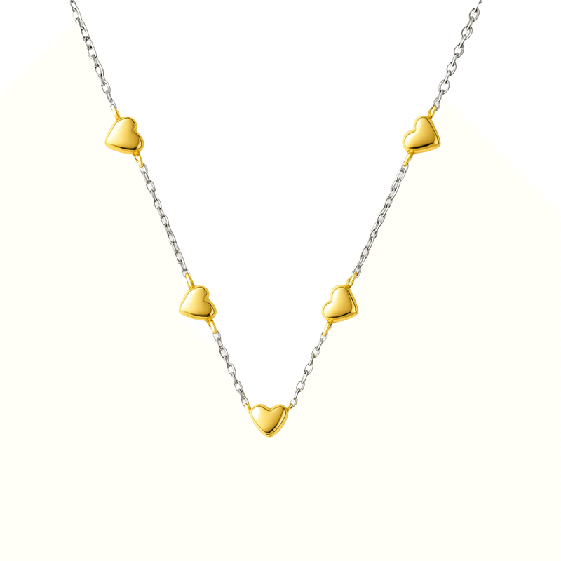 Sterling Silver Two-Tone Heart Necklace