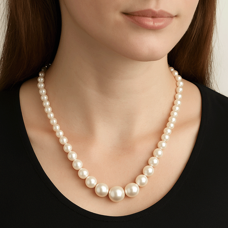 Graduted Pearl Neckalce