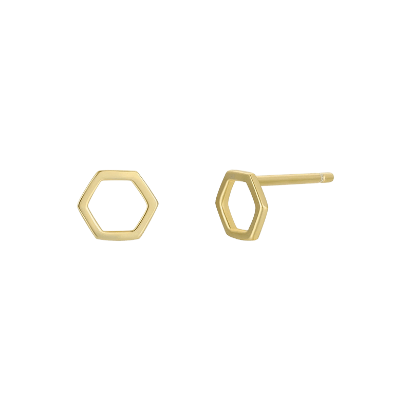 Minimalist Hexagon Earrings