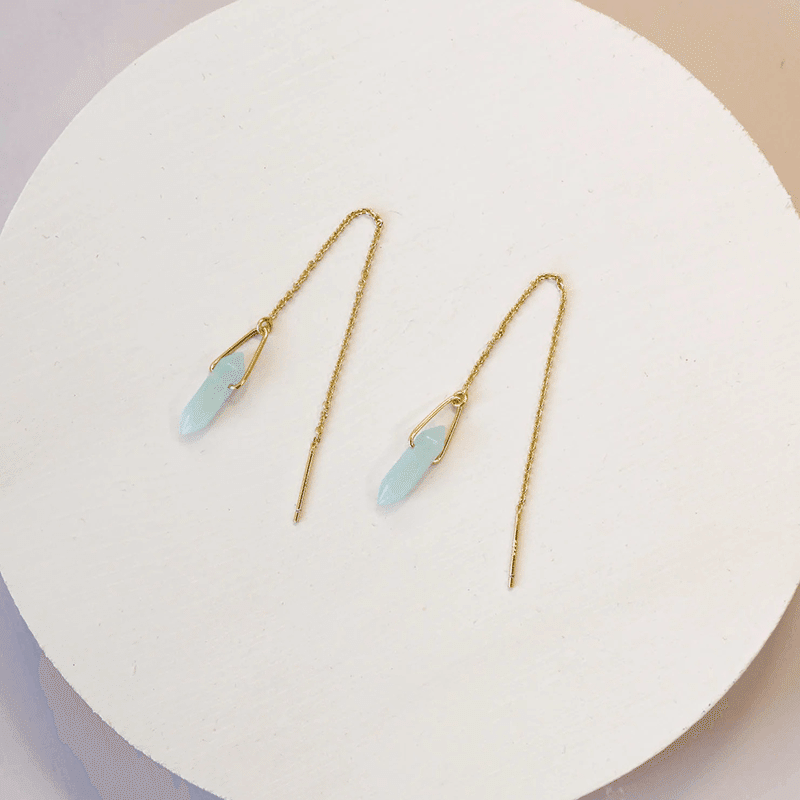 Threader Amazonite Earrings