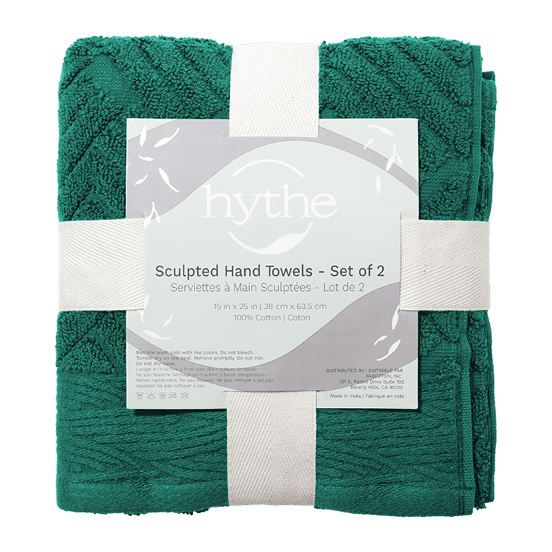 Sculpted HandTowels (2pc) - Dark Green