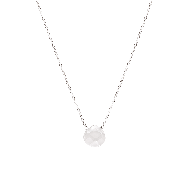 Single Gem Chain Necklace Sterling