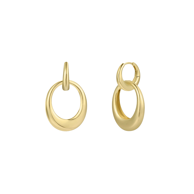 Gold Hoop Coupled Earrings