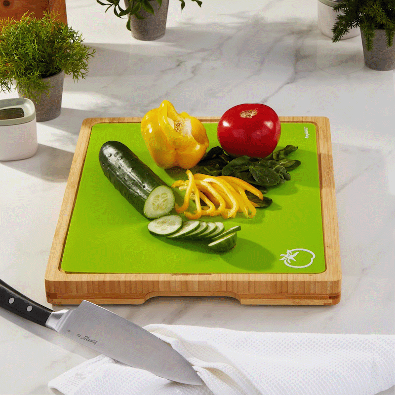 Bamboo Cutting Board with 4 Piece Flexible Boards