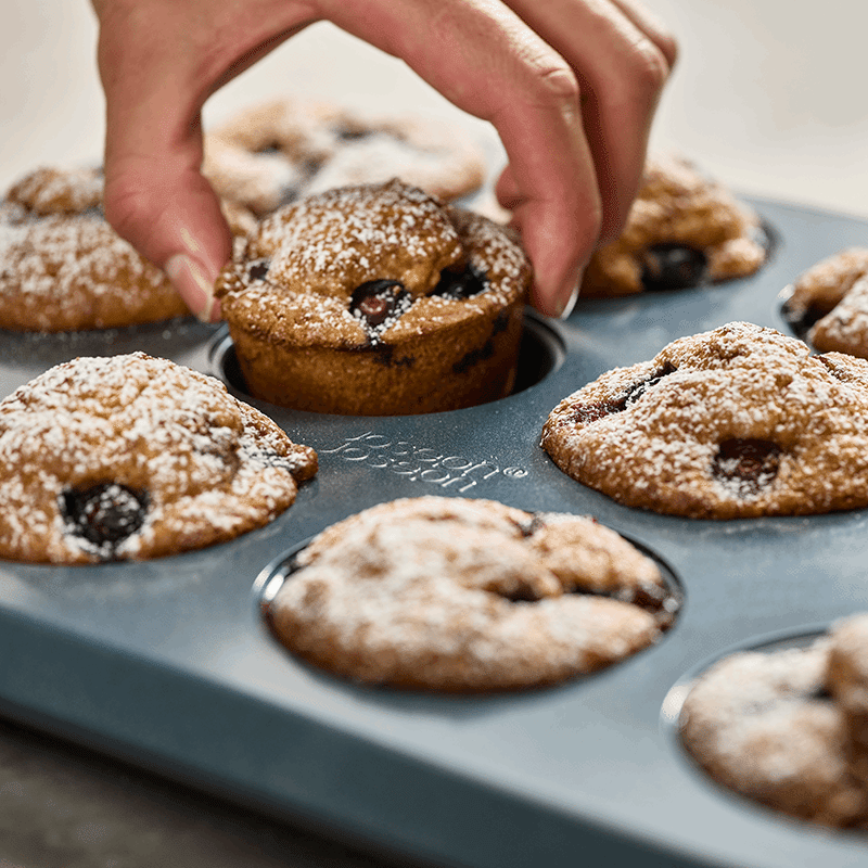 Nest Bake 12-Cup Non-Stick Muffin Pan with Easy Pull Handles
