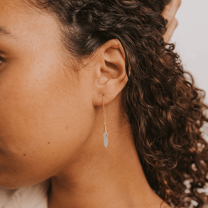 Threader Amazonite Earrings