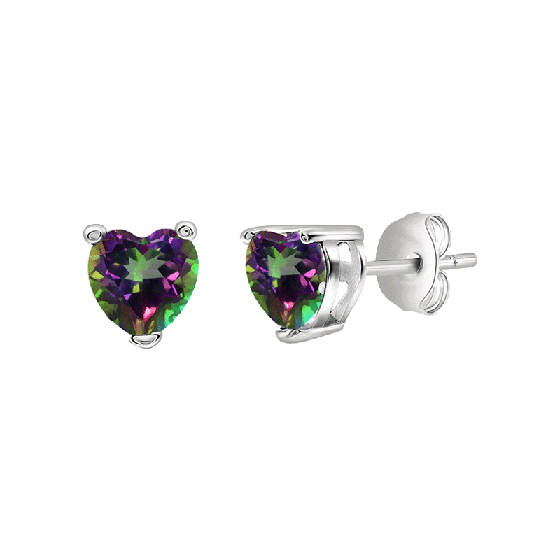 Sterling Silver Mystic Heart Earrings