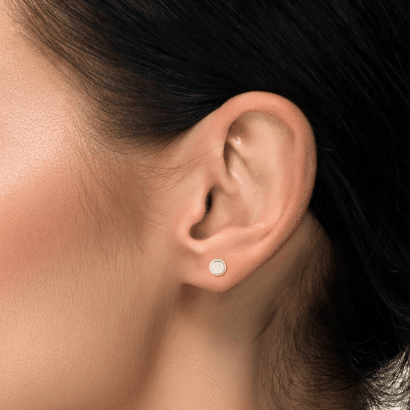 14K Gold Bezel Set Lab Grown Diamond Stud Earrings