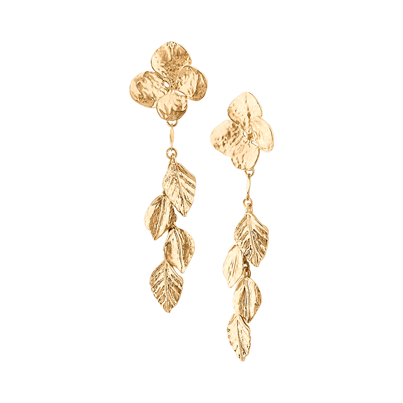 Picture of Floral Flutter Leaf Drop Earring