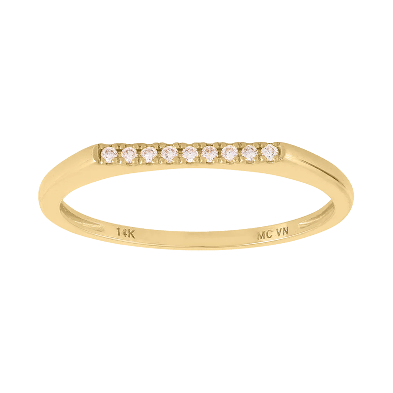 14k Gold Diamond Bar Ring