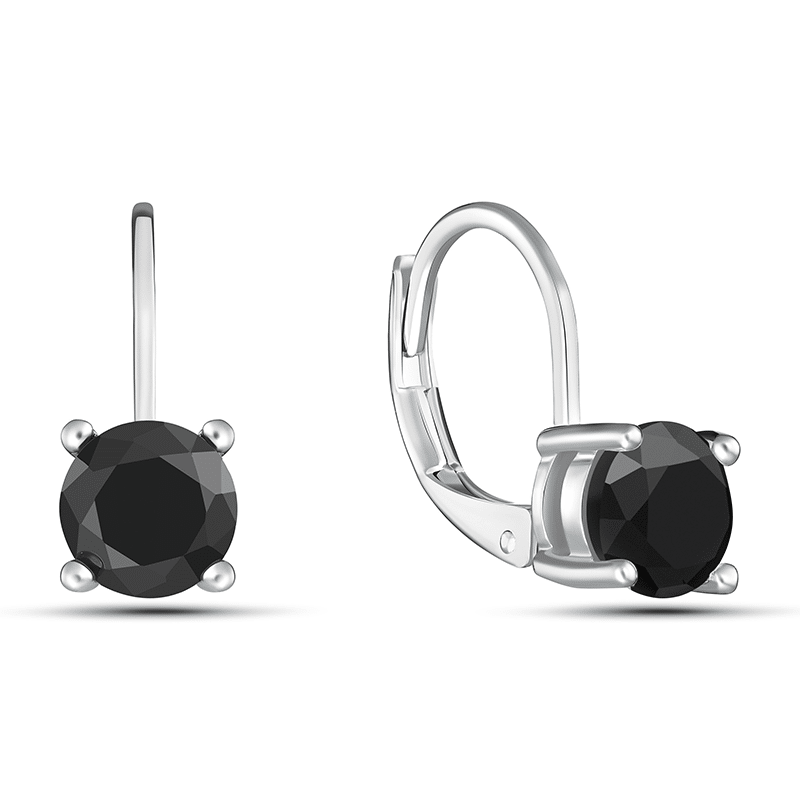 Black Leverback Earrings