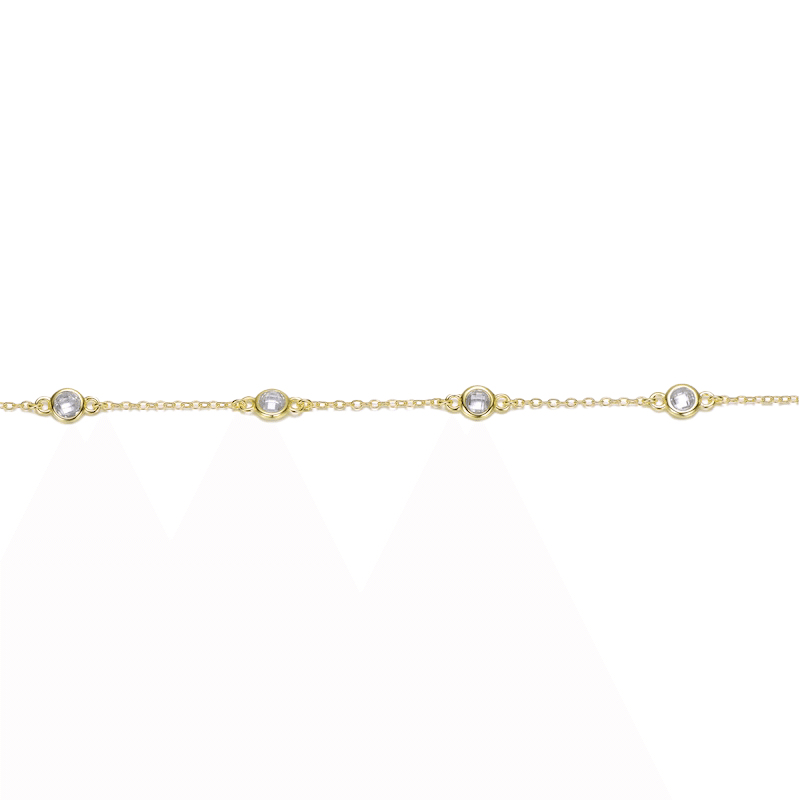 14K Gold Plated Bezel Bracelet