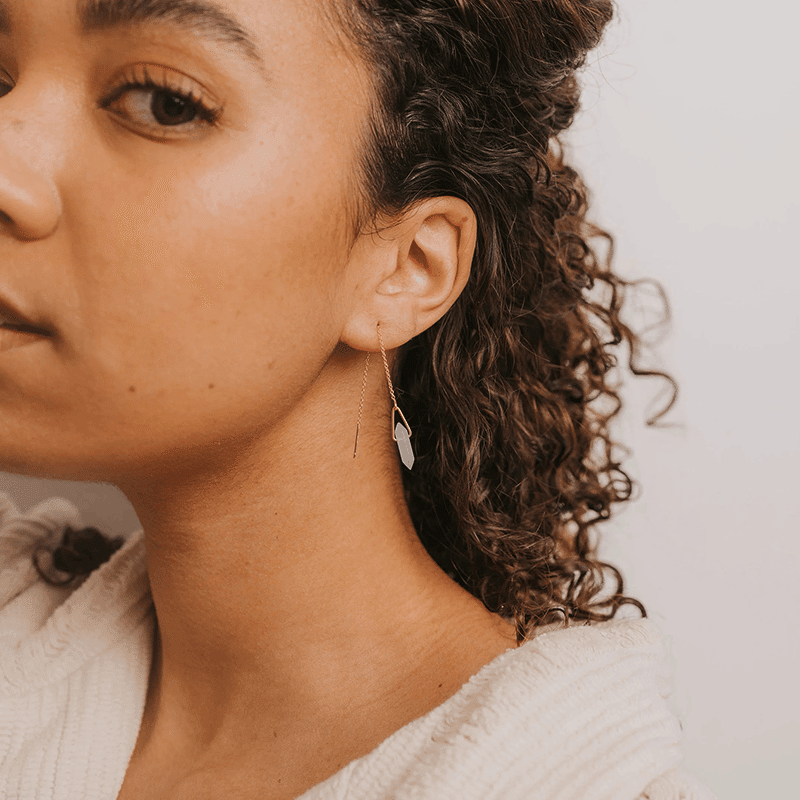 Threader Amazonite Earrings