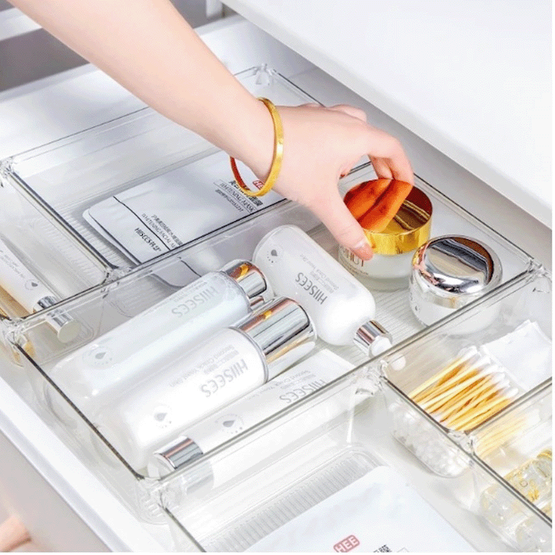 25 Piece Clear Plastic Drawer Organizer Set