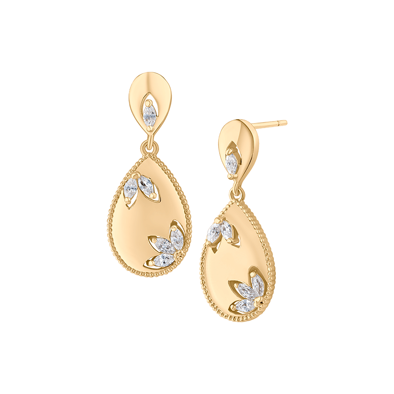1 Cttw Cz Tear-Drop Embelished Earring