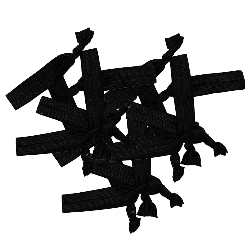 Ouchless Classic Black Hair Ribbons (18 Pack)