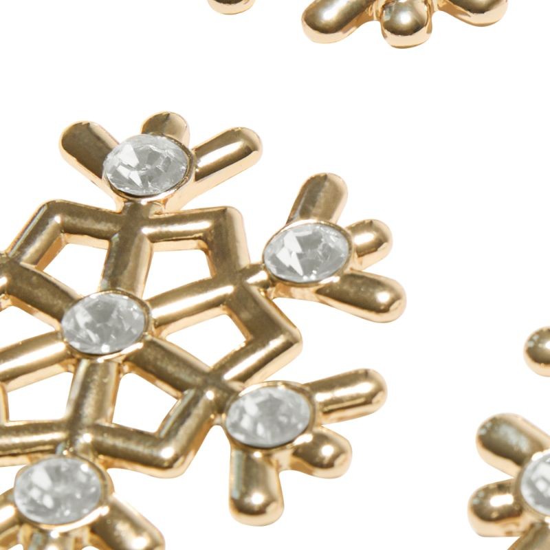 Gold Snowflake Ornaments - Set of 3